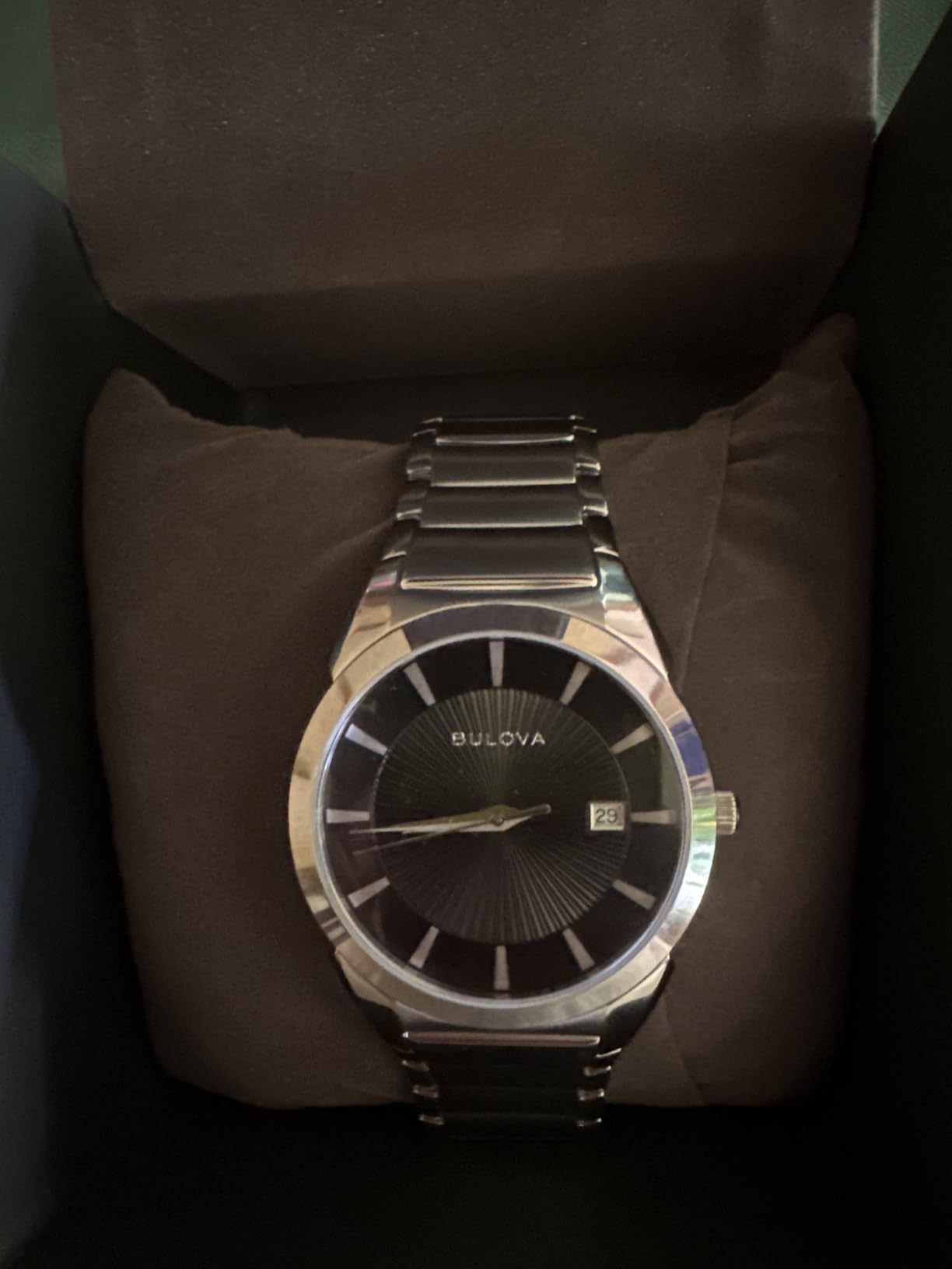 Bulova Men's 3-Hand Calendar Date Quartz Watch, Patterned Dial, 38mm, Style: 96B149 customer photo 2