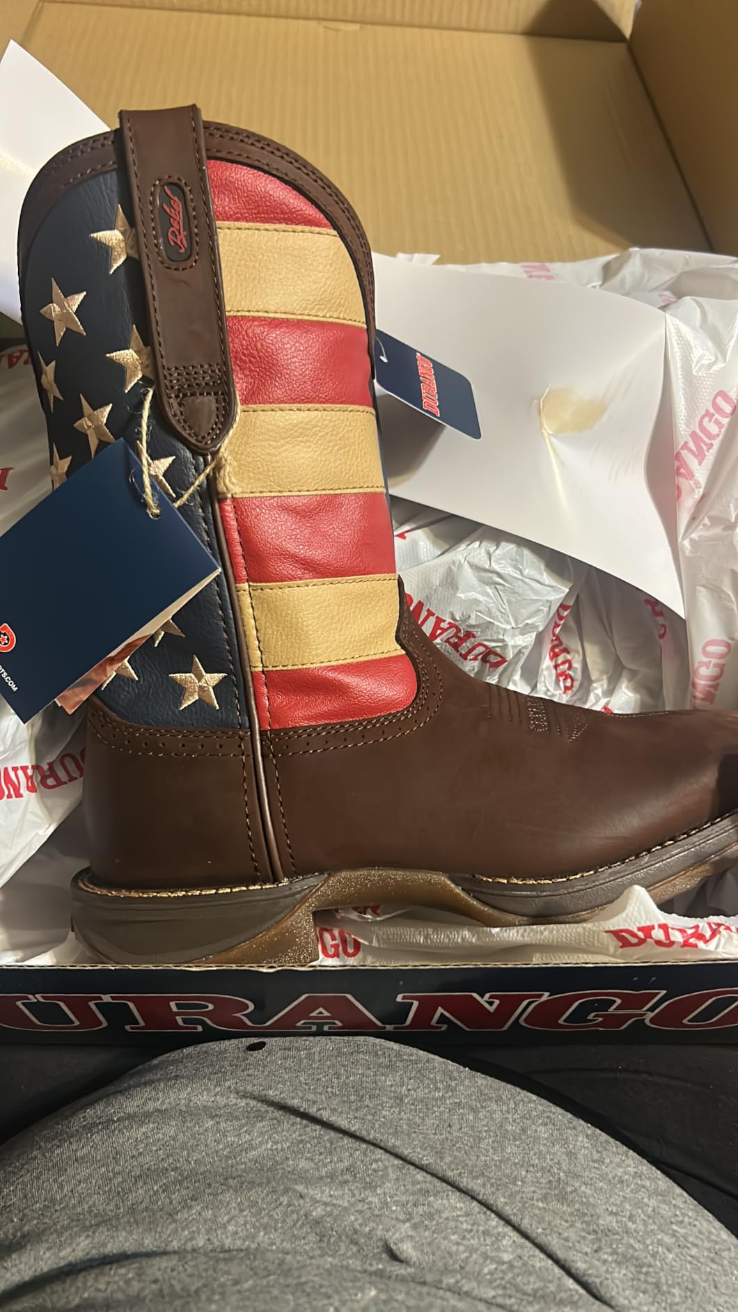 Durango Men's Patriotic Pull-On Western Flag Boots customer photo 2