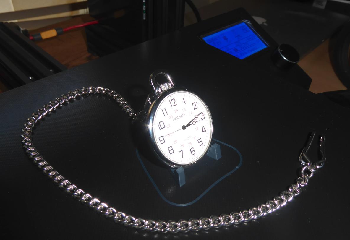Gotham Men's Silver-Tone Ultra Thin Railroad Open Face Quartz Pocket Watch # GWC15026S customer photo 2