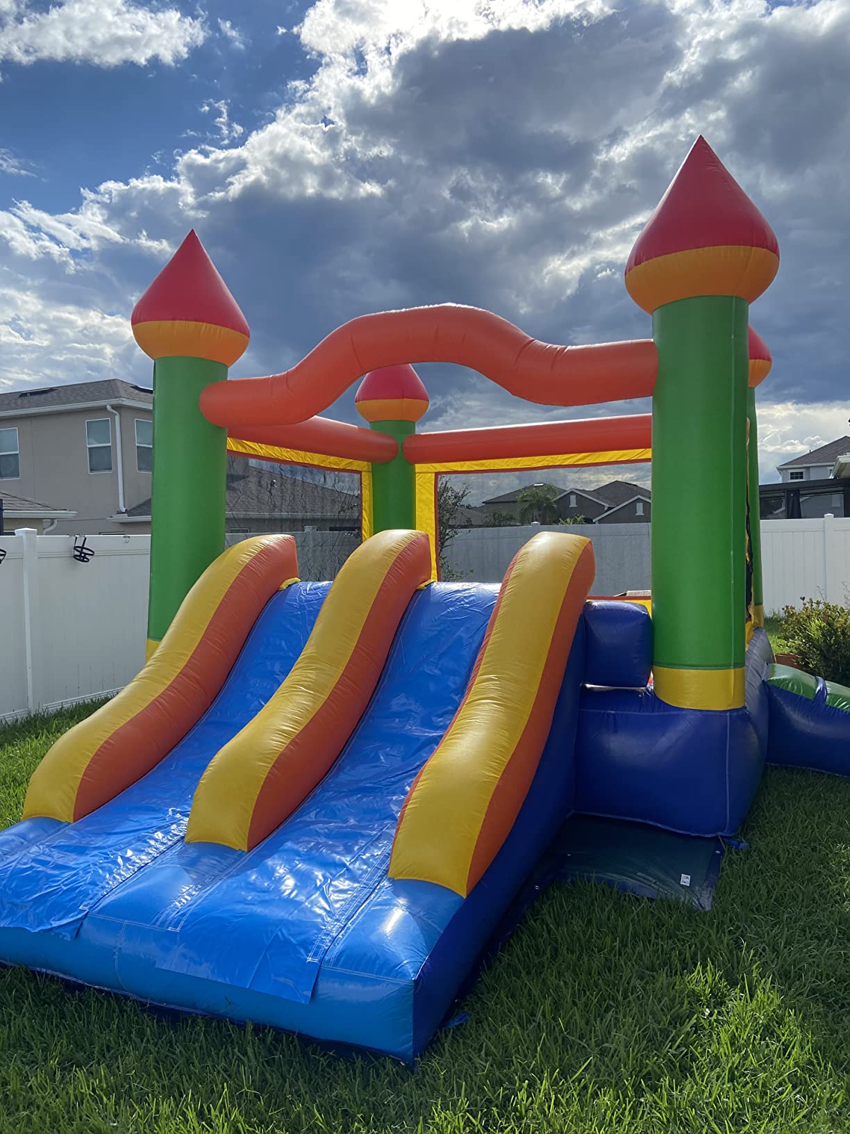 Cloud 9 Commercial Grade Mega Double Slide Castle Bounce House 100% PVC and Blower customer photo 1