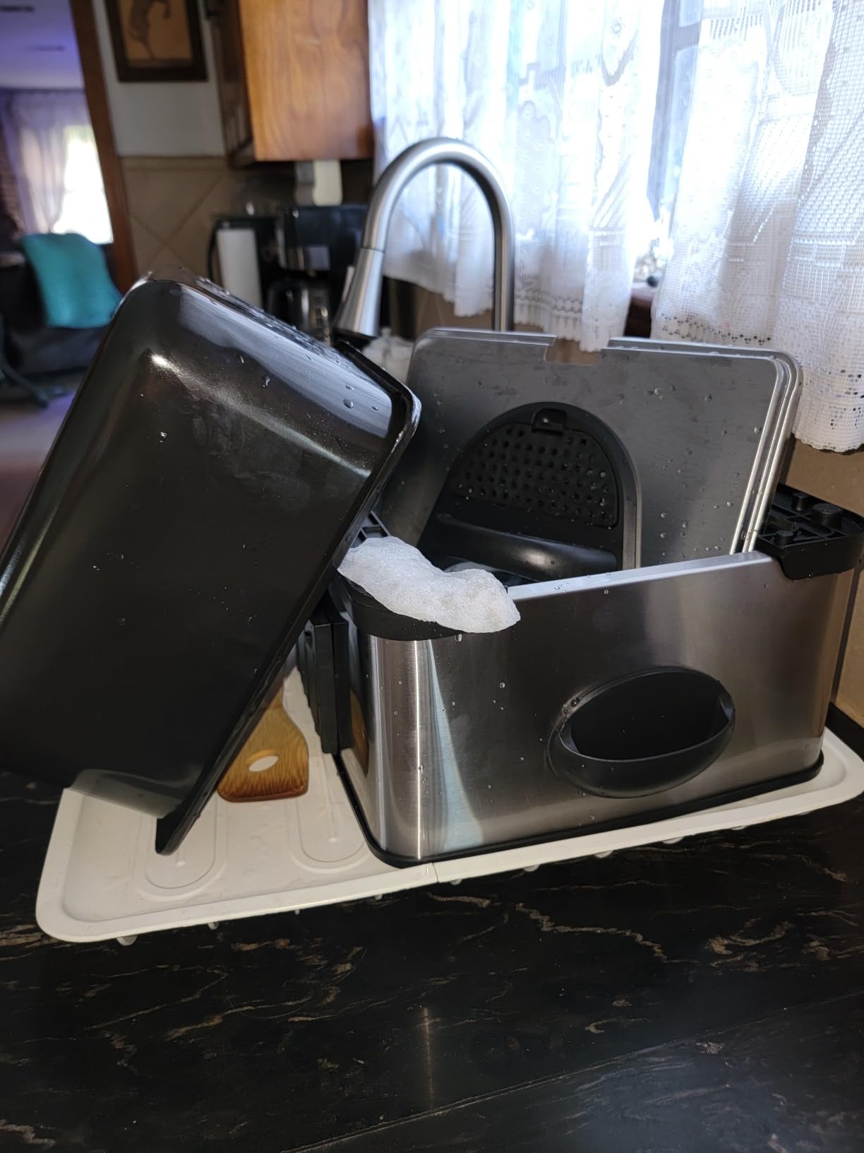 Secura 4 Liters / 17-Cup Stainless-Steel 1700-Watt Electric Deep Fryer with Timer Free Extra Odor Filter, Triple Basket, 4.5 Quarts, Silver customer photo 1
