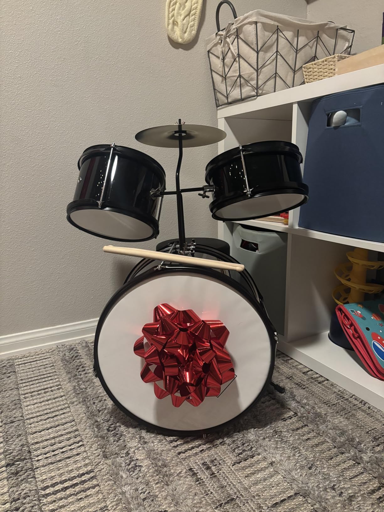 Best Choice Products 3-Piece Beginner Drum Set for Kids Juniors, w/Throne Stool, Cymbal, Drum Sticks, Bass Drum Pedal, 2 Toms - Blue customer photo 2