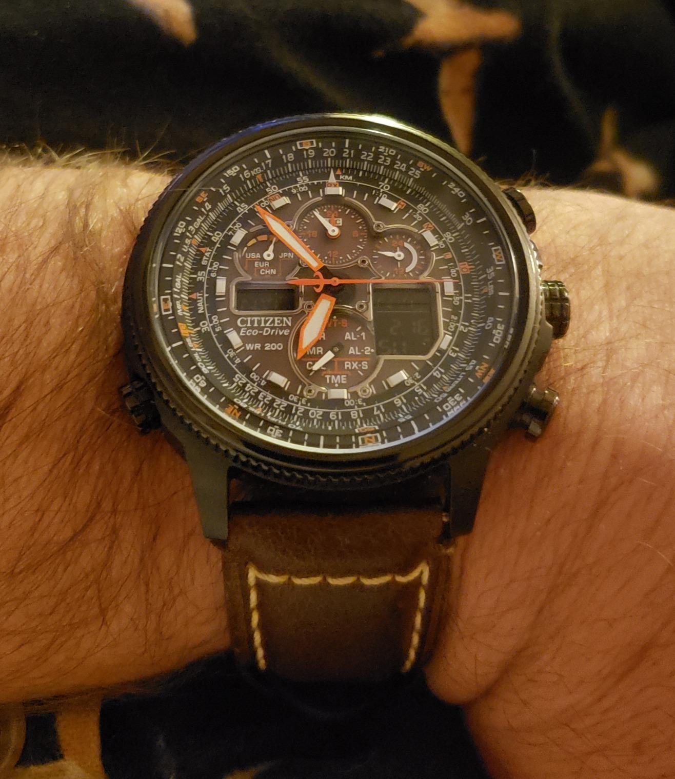 Citizen Men's Promaster Navihawk A-T Eco-Drive Pilot Watch, Atomic Timekeeping, Chronograph customer photo 1