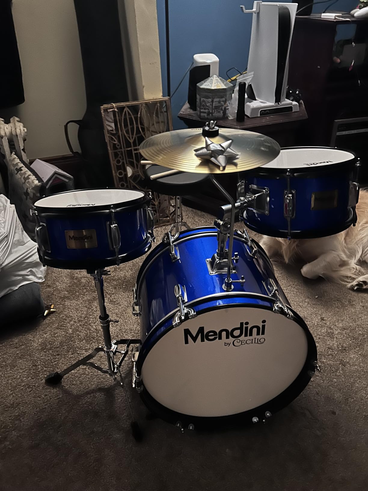Mendini By Cecilio 13 Inch Drum Set, 3-Piece Junior Drum Set - Sky Blue customer photo 1
