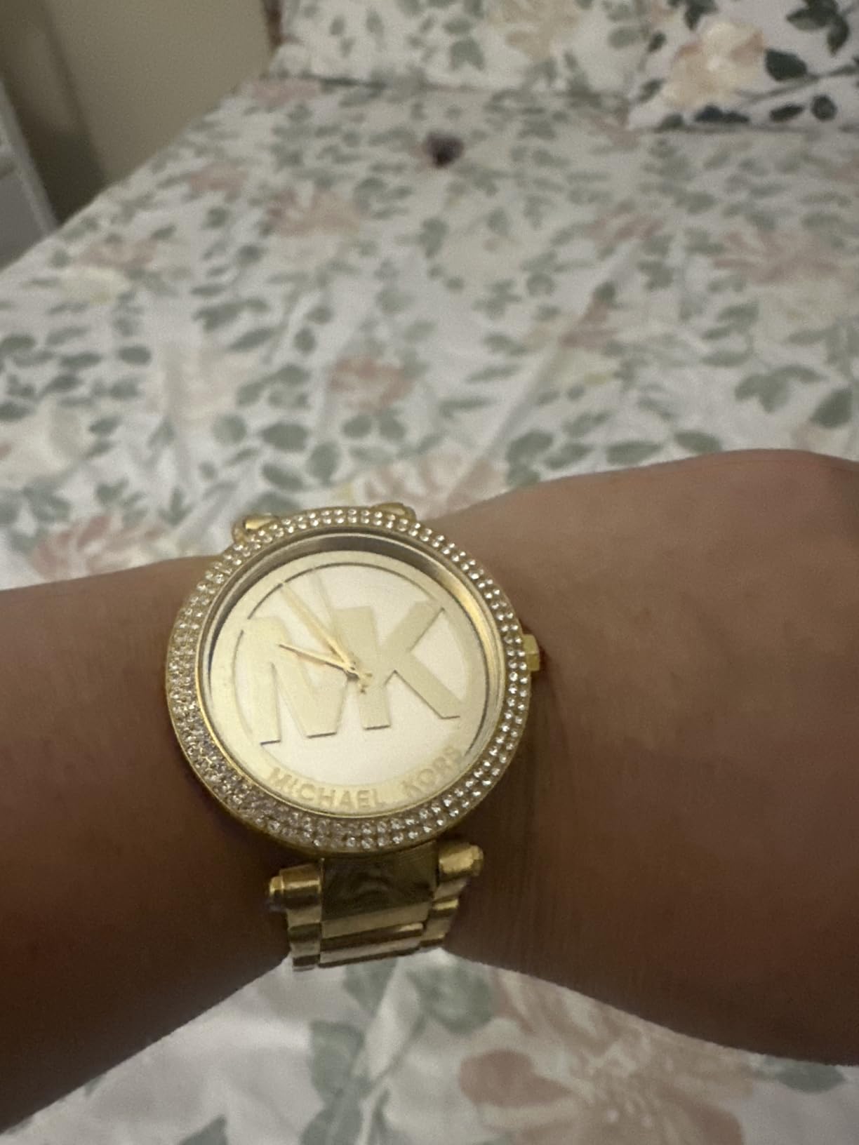 Michael Kors Parker Women's Stainless Steel and Pavé Crystal Watch with Steel, Leather, or Silicone Band customer photo 2