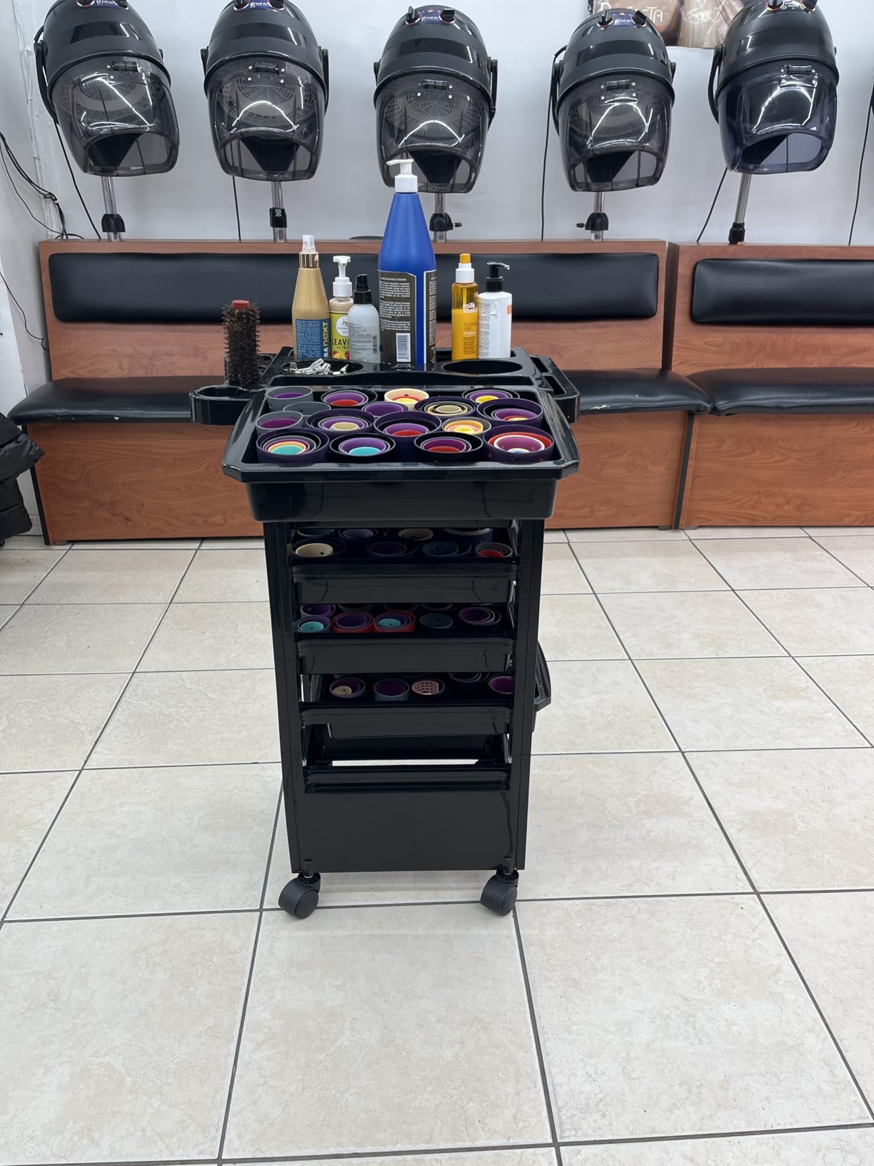 Saloniture Beauty Salon Rolling Trolley Cart with 5 Drawers customer photo 2