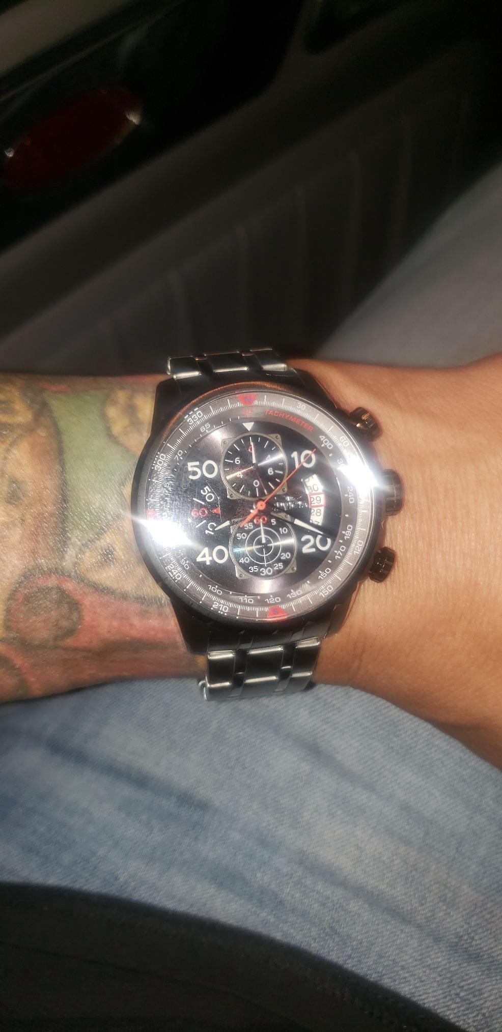 Invicta Men's Aviator Analog Display Japanese Quartz Silver Watch, Gold, Black (Model: 12704, 28898, 28899) customer photo 1