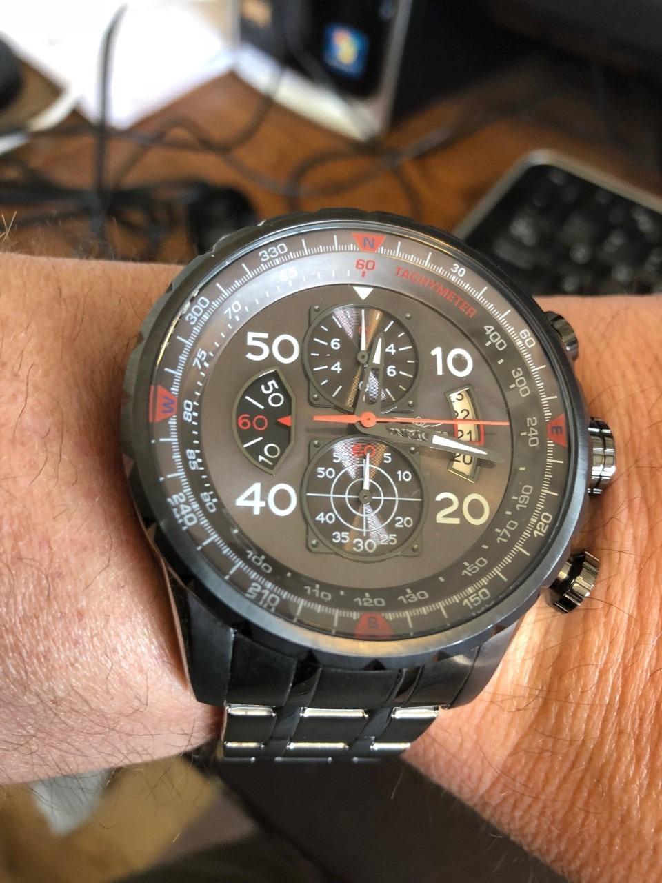 Invicta Men's Aviator Analog Display Japanese Quartz Silver Watch, Gold, Black (Model: 12704, 28898, 28899) customer photo 2