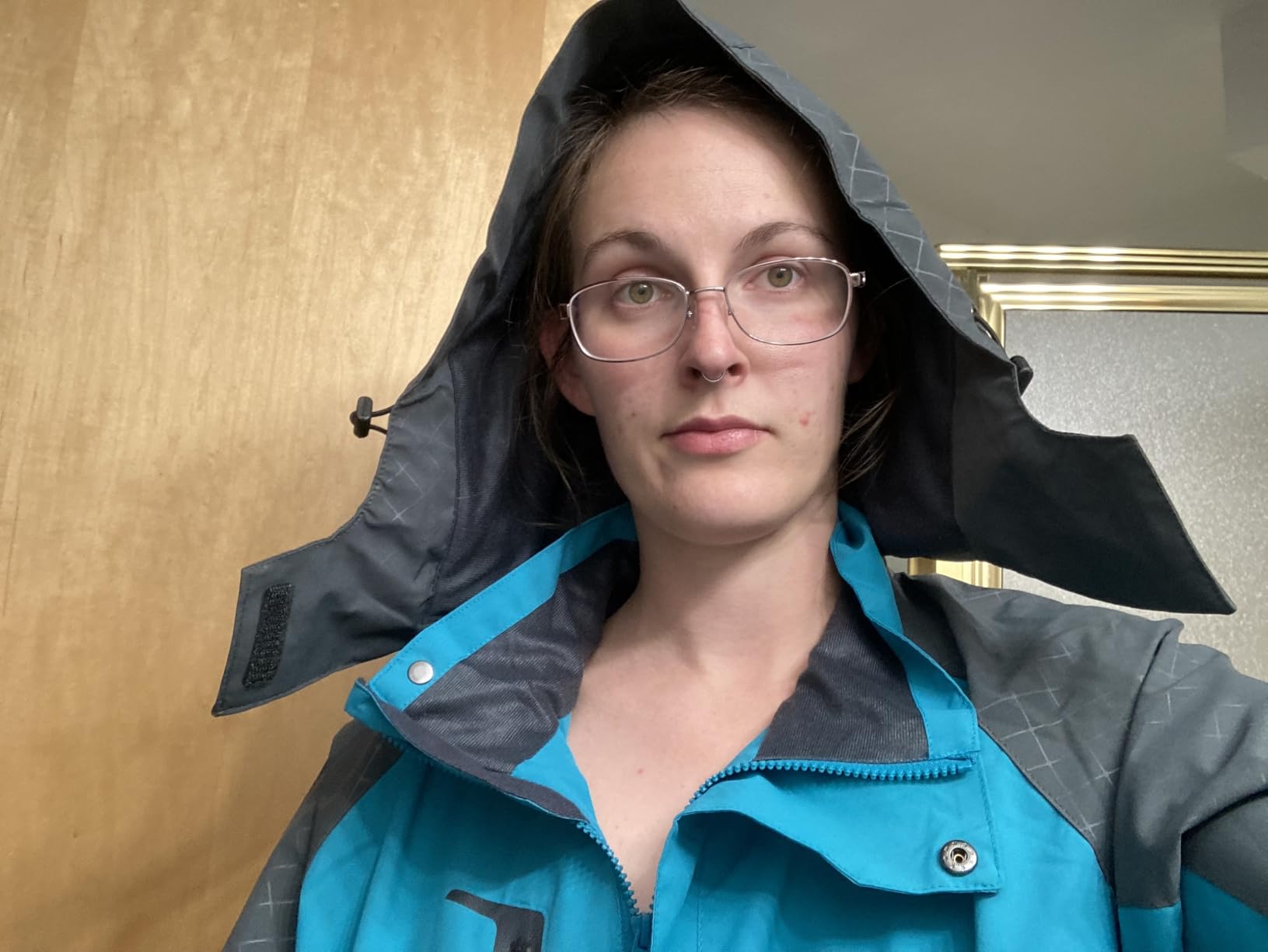 Diamond Candy Women's Lightweight Waterproof Hooded Rain Jacket customer photo 1
