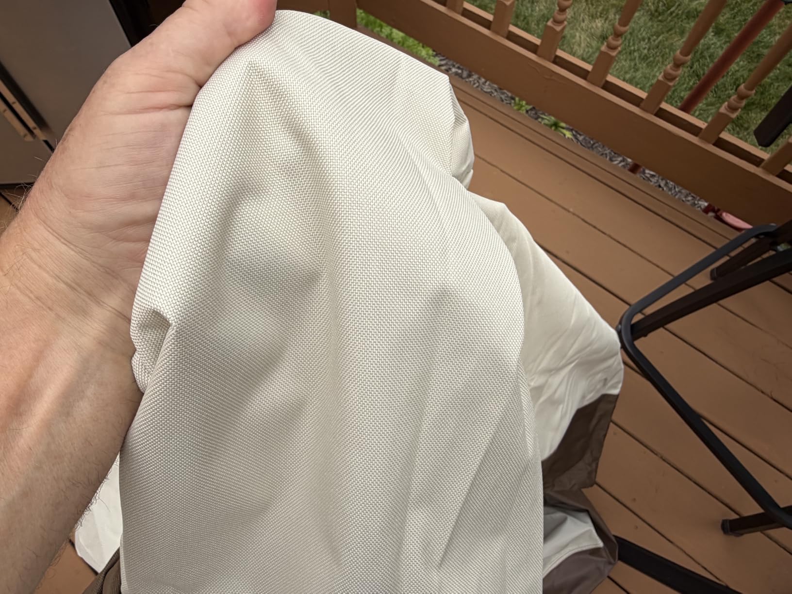 Amazon Basics Gas Grill Barbecue Cover, Weather Resistant, Anti-UV Protection with Secure Straps, Waterproof, 60 inch, Medium for Outdoor Grills, Beige customer photo 1