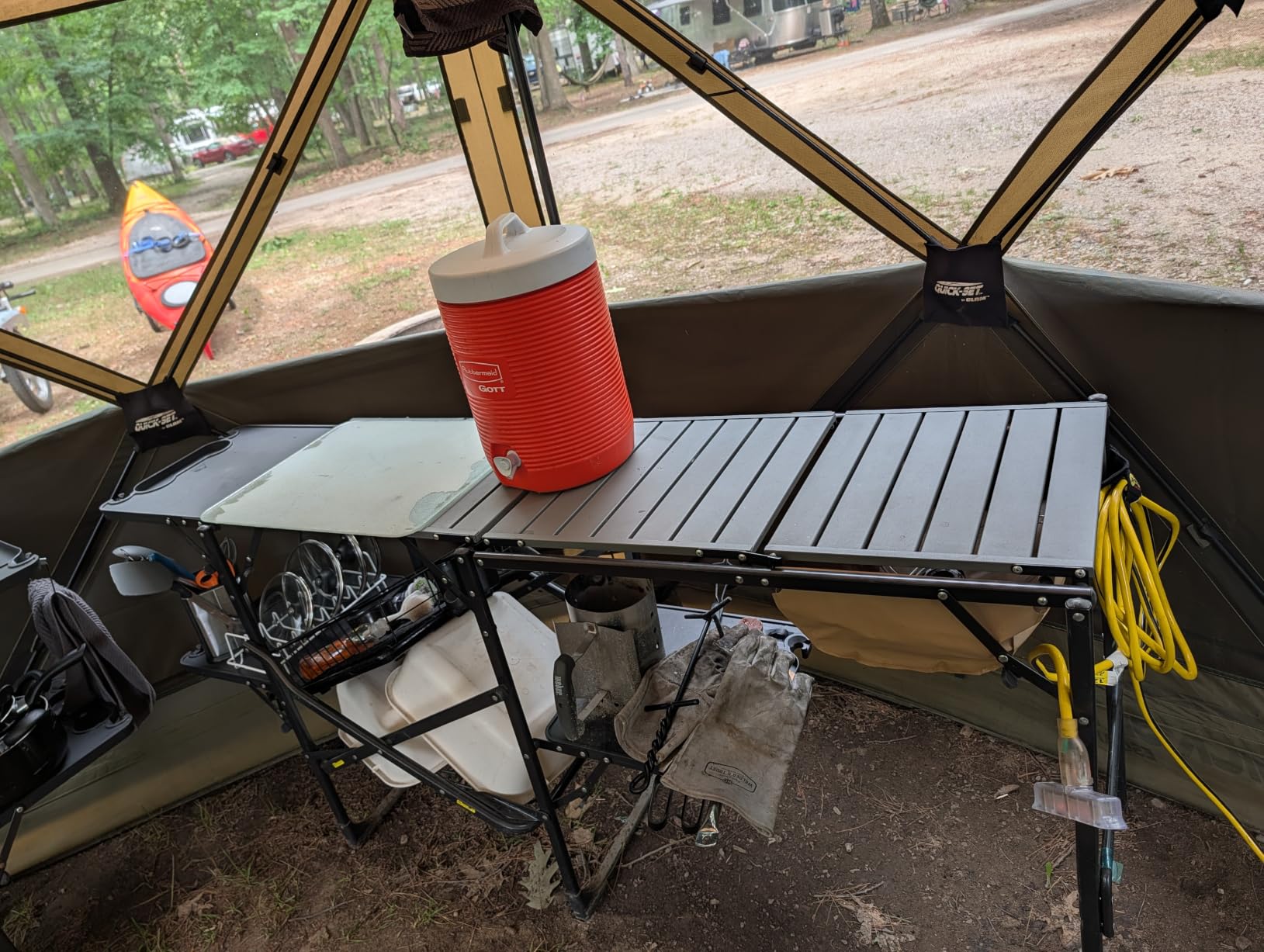 GCI OUTDOOR Slim-Fold Cook Station | Portable Folding Kitchen Table with a Heat Resistant Tabletop, 4 Side Tables & Storage Rack, Perfect for Picnics & Camping Trips customer photo 2