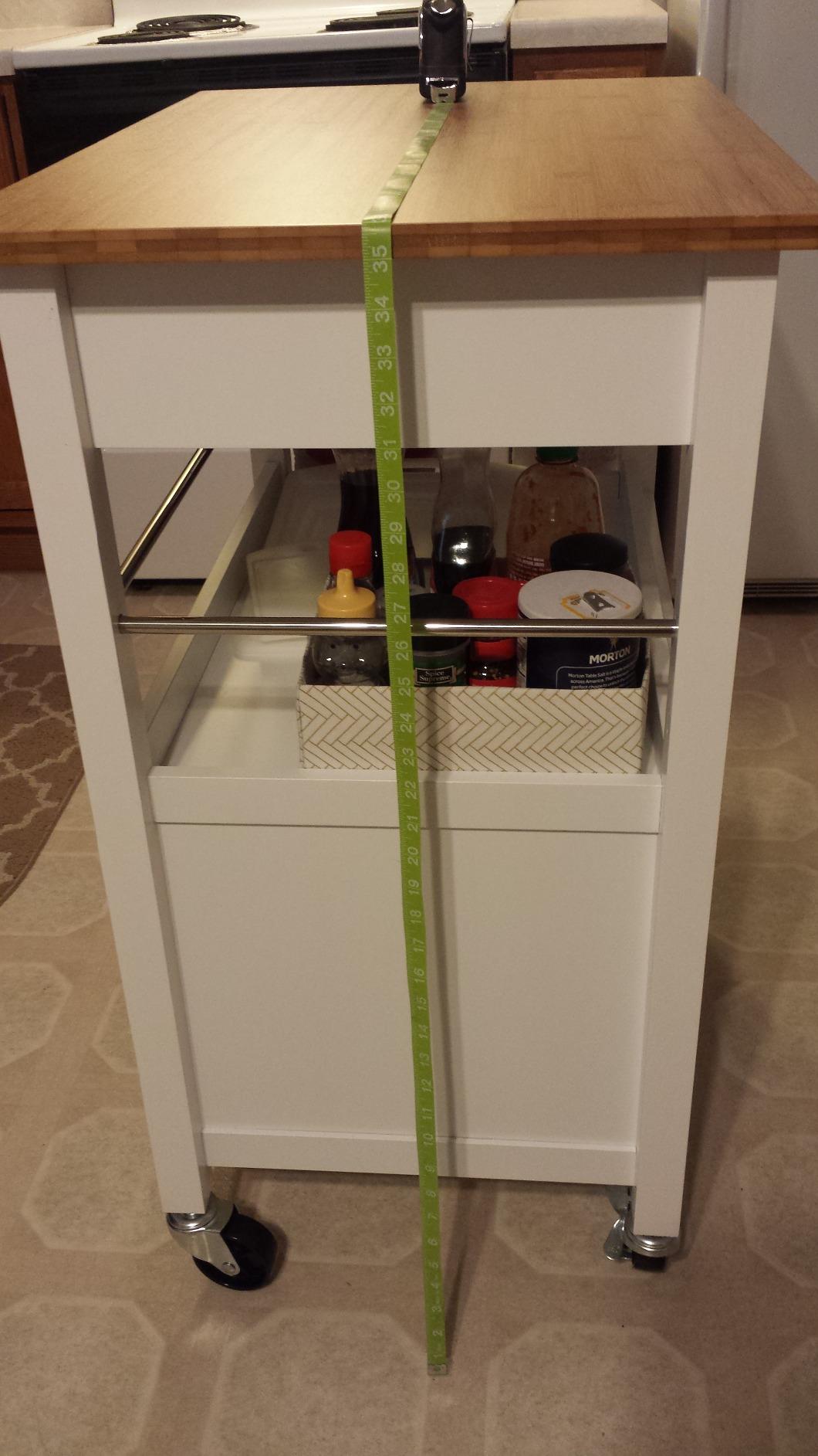 eHemco Kitchen Island Cart on Wheels, White Base, Natural Bamboo Top customer photo 1