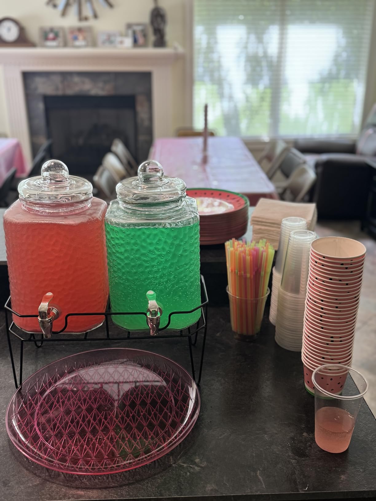 Style Setter Glass Beverage Drink Dispenser w/Metal Stand Set of 2, 1.5 Gal customer photo 2