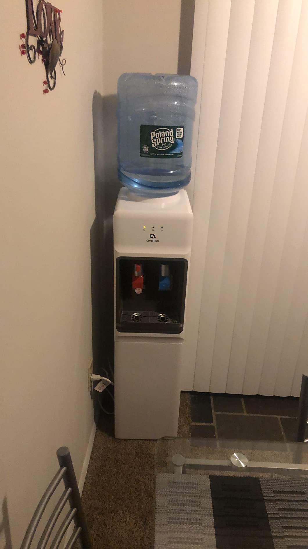Avalon Top Loading Water Cooler Dispenser - Hot & Cold Water, Child Safety Lock, Innovative Slim Design, Holds 3 or 5 Gallon Bottles - UL Listed customer photo 1