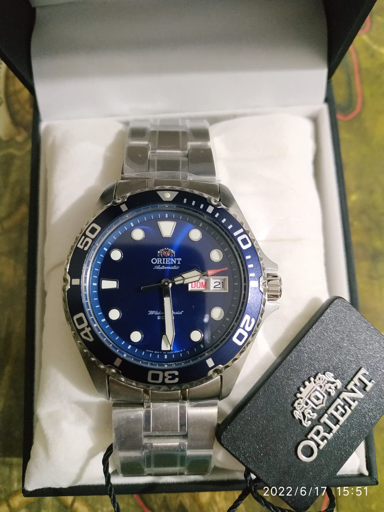 Orient AA02 Diver | Automatic/Hand-Winding Movement | 41.5 mm Diver Style Watch | 200 m Water Resistance | Stainless Steel Case customer photo 2