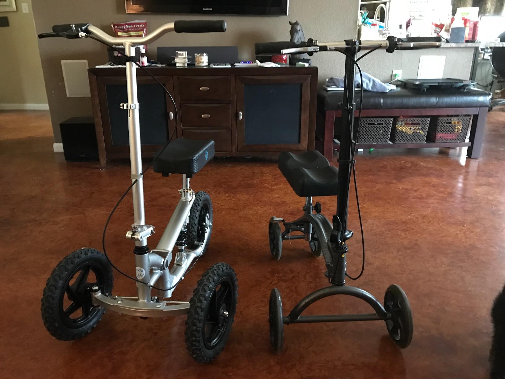 KneeRover PRO All Terrain Knee Scooter with Shock Absorber, Silver customer photo 2