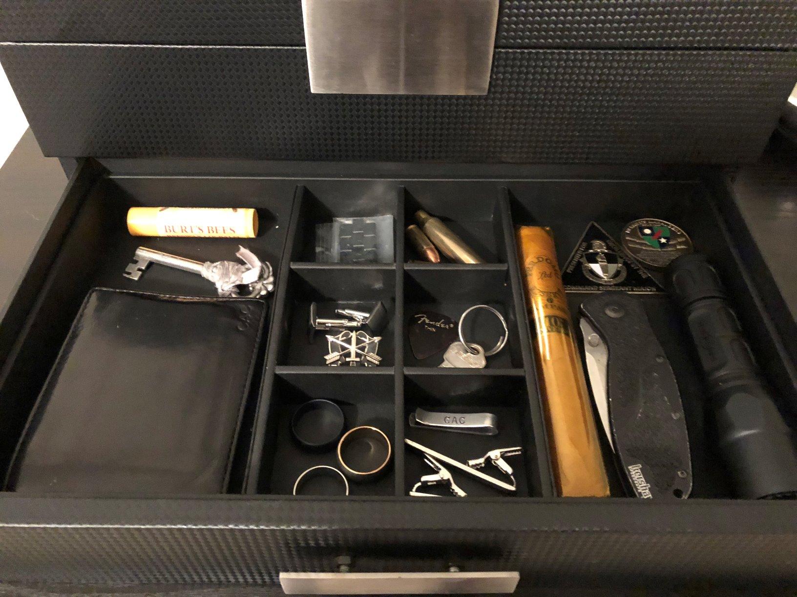 Glenor Co Watch Box with Valet Drawer for Men - 12 Slot Luxury Watch Case Display Organizer, Carbon Fiber Design - Metal Buckle for Mens Jewelry Watches, Men's Storage Boxes Holder has Large Glass Top customer photo 1