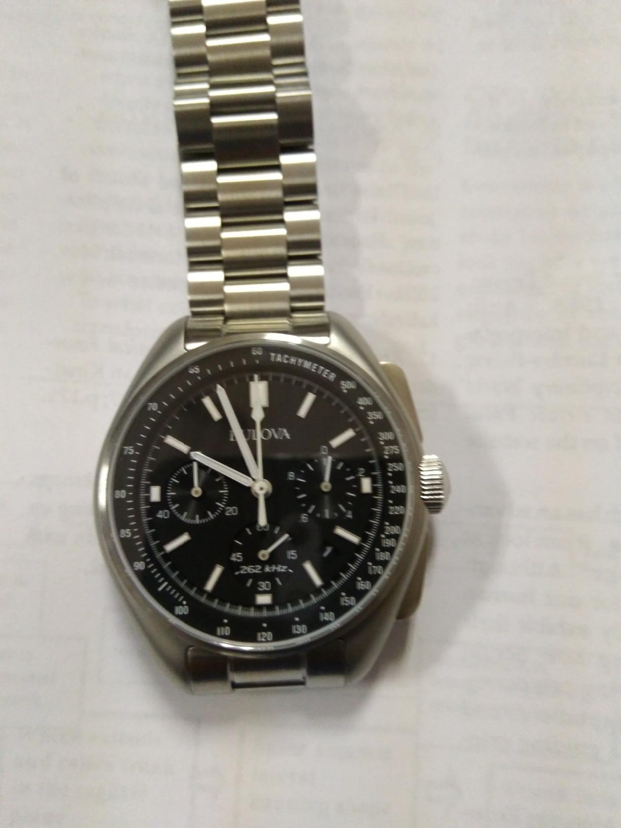 Bulova Men's Archive Series Lunar Pilot 6-Hand Chronograph High Performance Quartz Stainless Steel, Sapphire Crystal Style: 96B258 customer photo 1
