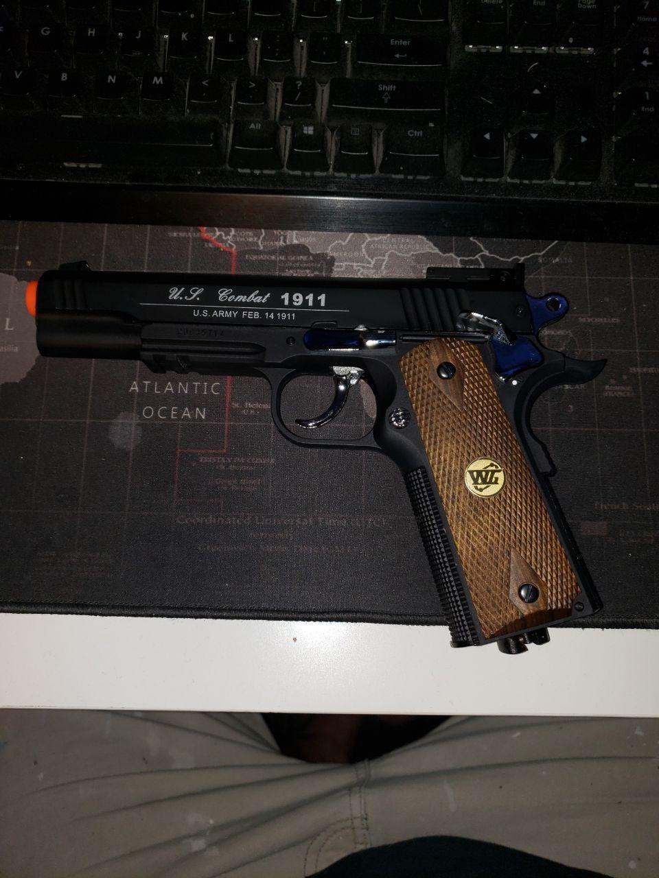 500 fps new full metal wg airsoft m 1911 gas co2 hand gun pistol w/ 6mm bb bbs(Airsoft Gun) customer photo 2