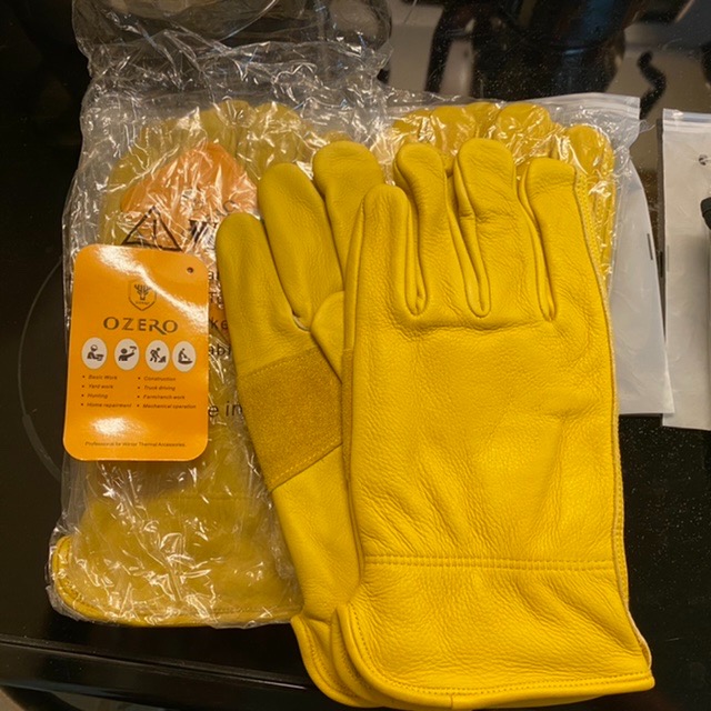 OZERO Leather work gloves for men,cowhide gardening gifts garden yard customer photo 1