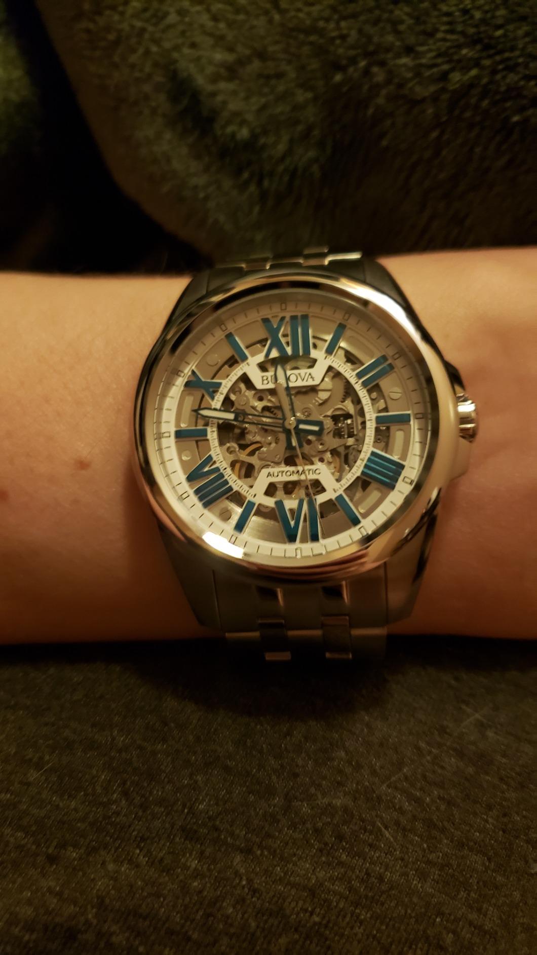 Bulova Men's Classic Sutton 3-Hand 21-Jewel Automatic Watch, 42 Hour Power Reserve, Skeleton Dial, Luminous Hands, 100M Water Resistant, 43mm customer photo 2