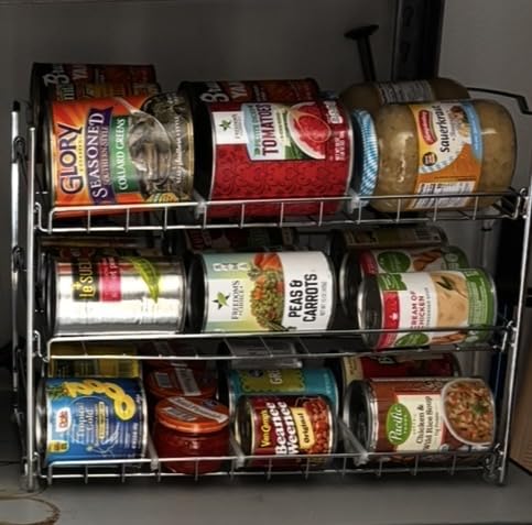 Simple Houseware 3-Tier Stackable Can Organizer Rack Hold 36 Cans, Chrome customer photo 1
