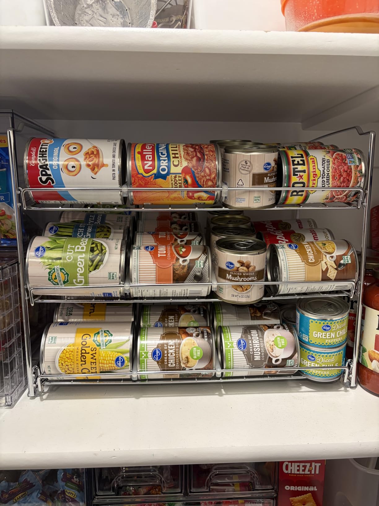 Simple Houseware 3-Tier Stackable Can Organizer Rack Hold 36 Cans, Chrome customer photo 2