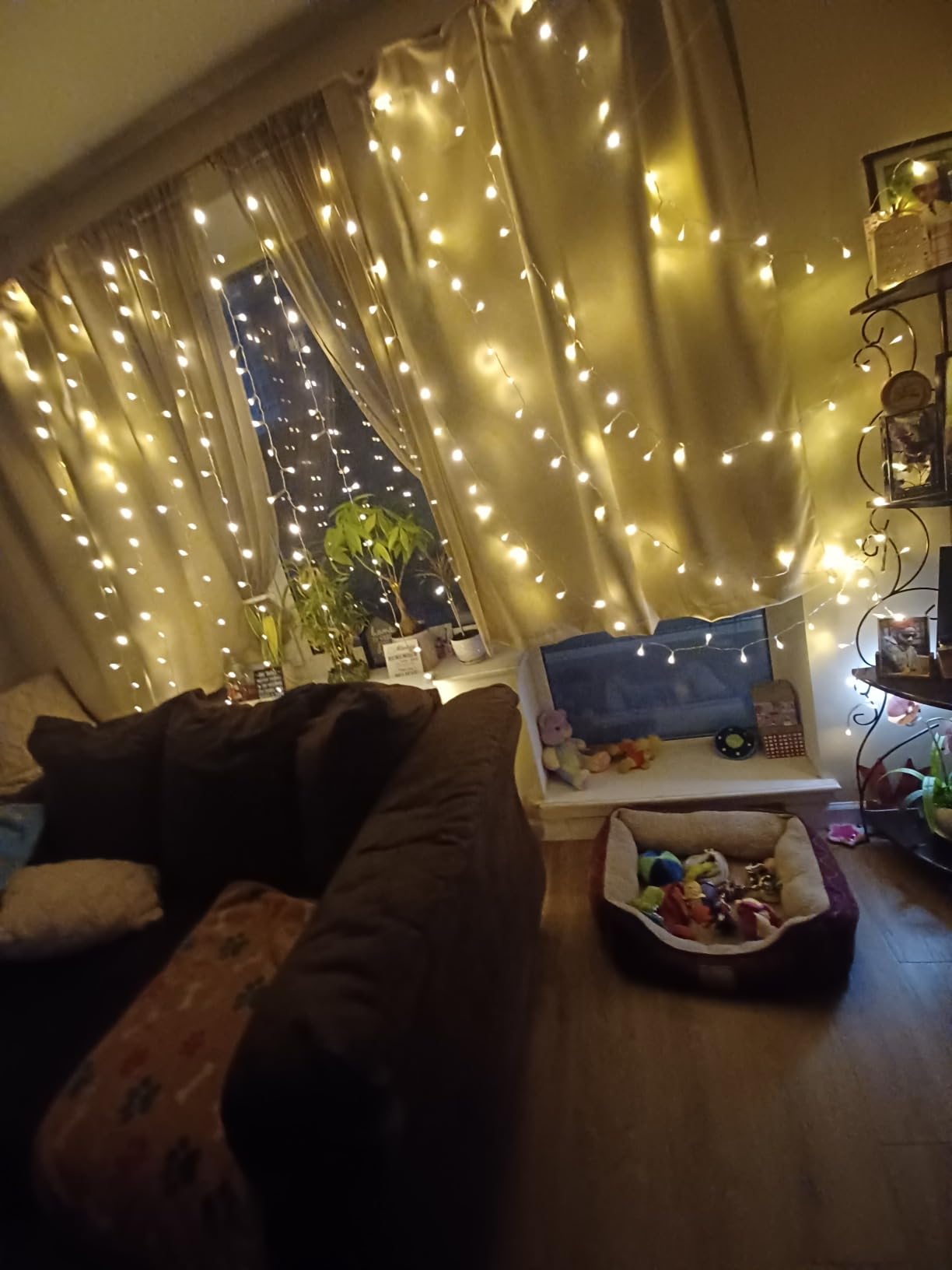 Twinkle Star 300 LED Curtain String Lights, Warm White customer photo 2