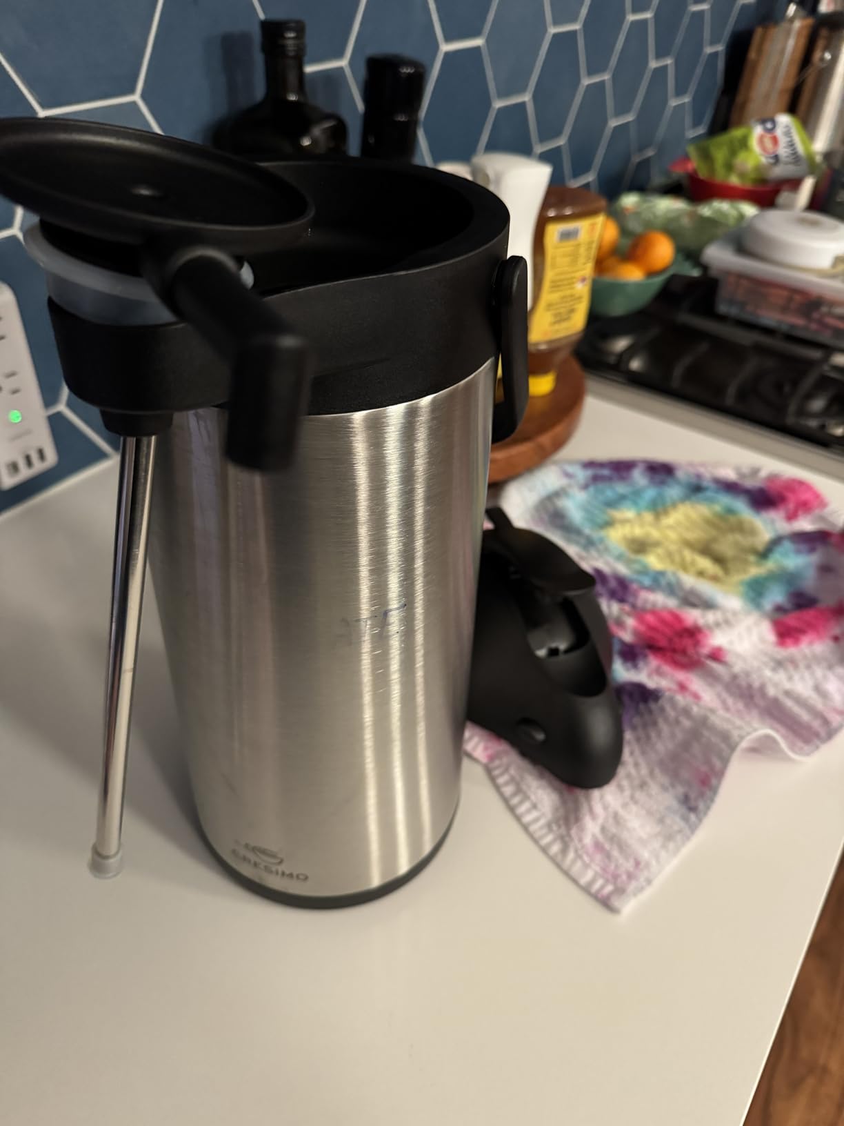Cresimo Coffee Carafe with Pump 102oz / 3L Airpot Large Hot Water Dispenser customer photo 1