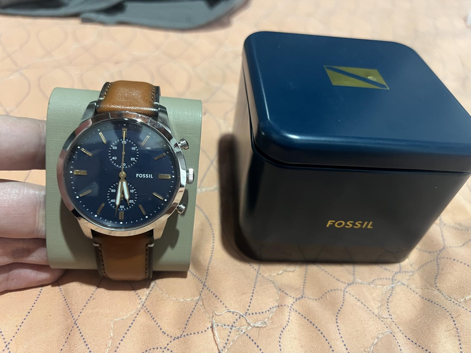 Fossil Men's Townsman Quartz Stainless Steel and Leather Chronograph Watch customer photo 2