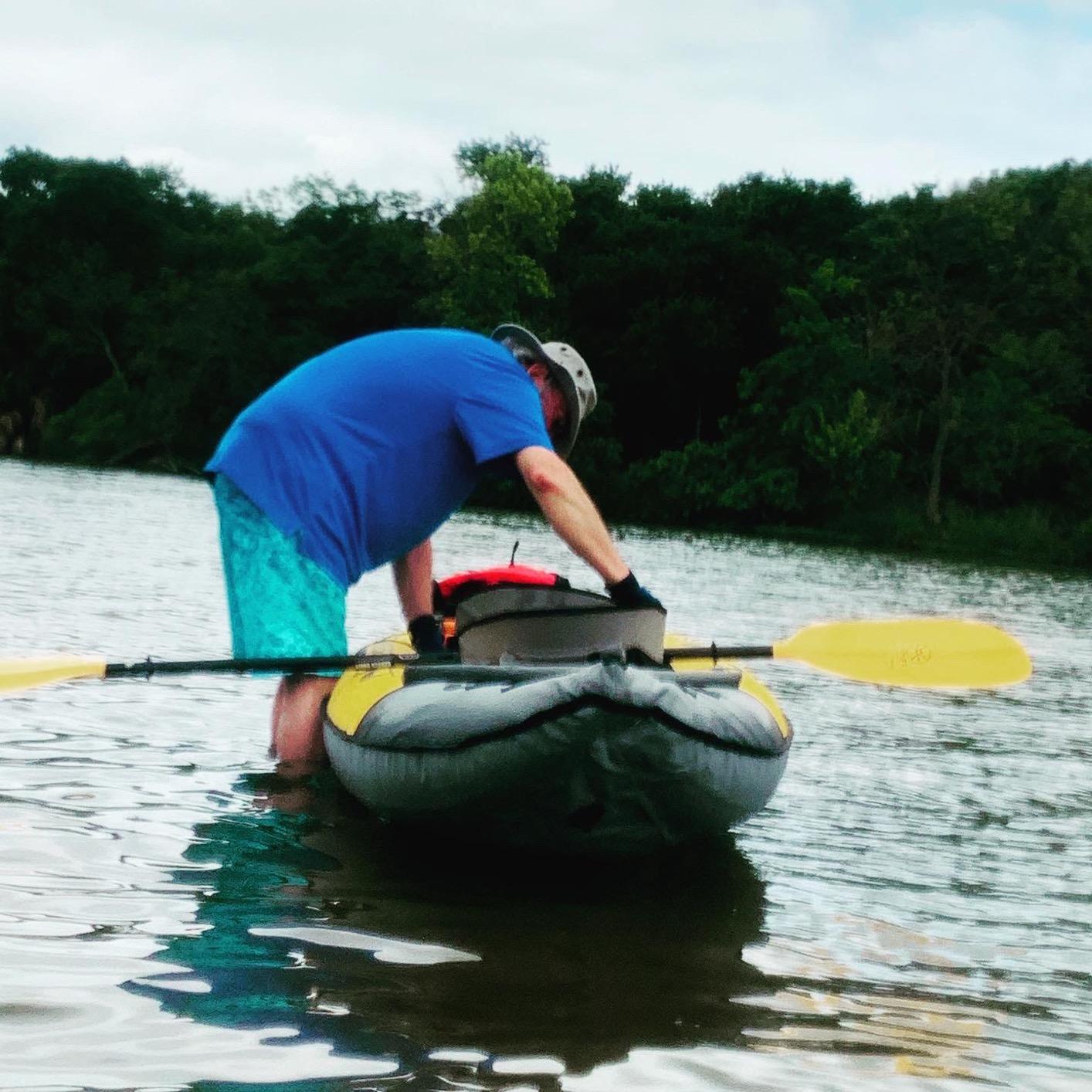 Advanced Elements - Island Voyage 2 Inflatable Kayak - Recreational Convertible Kayak - for 1 or 2 Person - 11 ft - Yellow customer photo 1