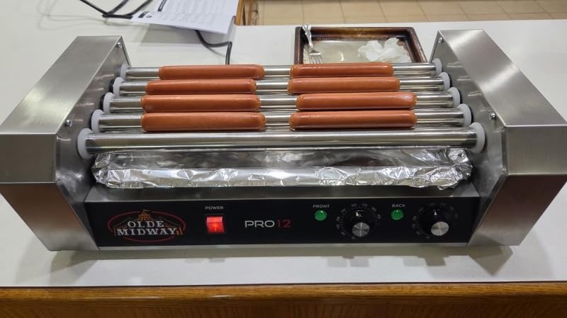 Olde Midway Electric 18 Hot Dog 7 Roller Grill Cooker Machine 900-Watt - Commercial Grade customer photo 1