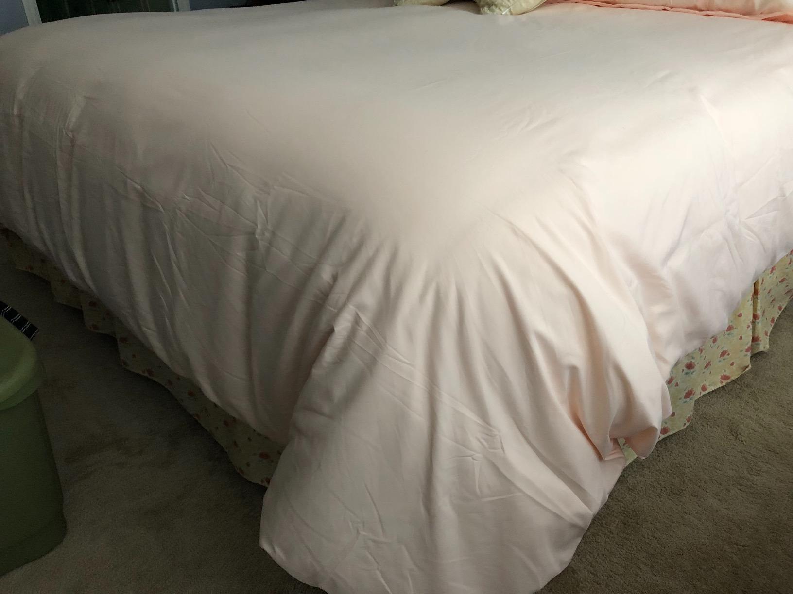Chezmoi Collection Medium Warmth White Down Alternative Comforter w/Space Saver Storage Bag Duvet Insert, Corner Tabs, Hypoallergenic, Allergy Free, Oversized Queen Size customer photo 2