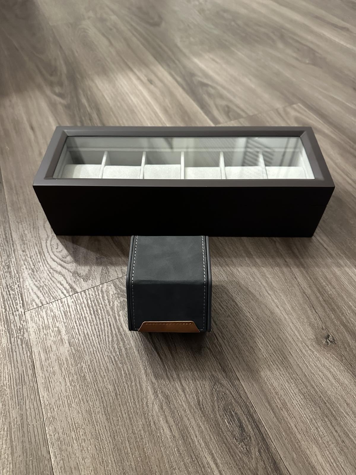 CASE ELEGANCE 6-Slot Wood Watch Box with Glass Top - Espresso customer photo 1