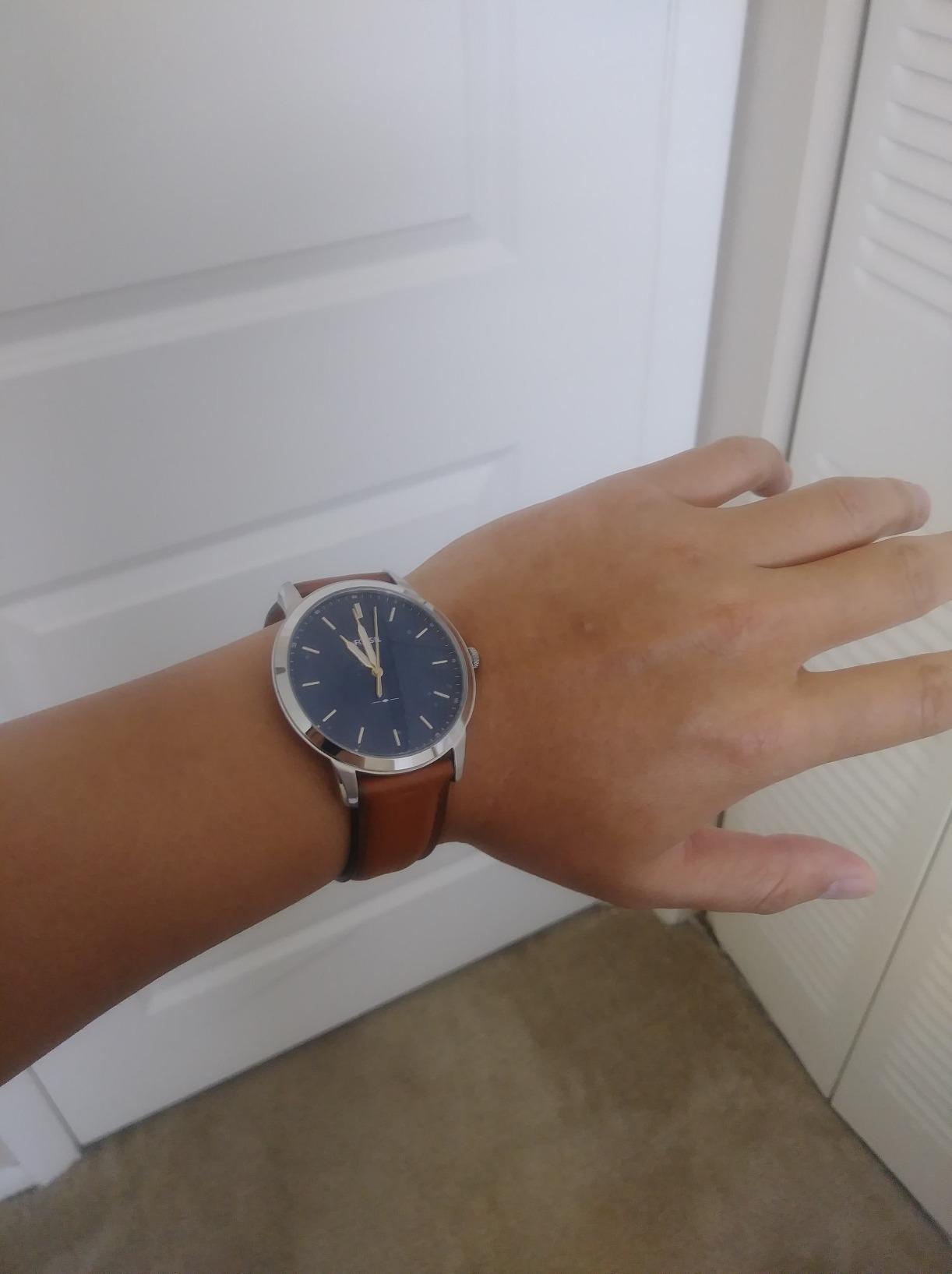 Fossil Men's Minimalist Quartz Stainless Steel Three-Hand Watch for Men customer photo 1
