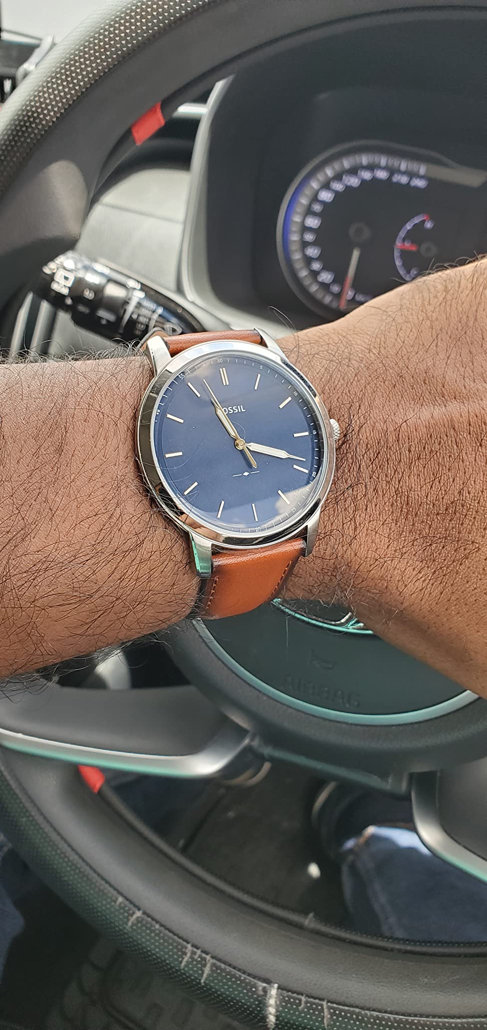 Fossil Men's Minimalist Quartz Stainless Steel Three-Hand Watch for Men customer photo 2