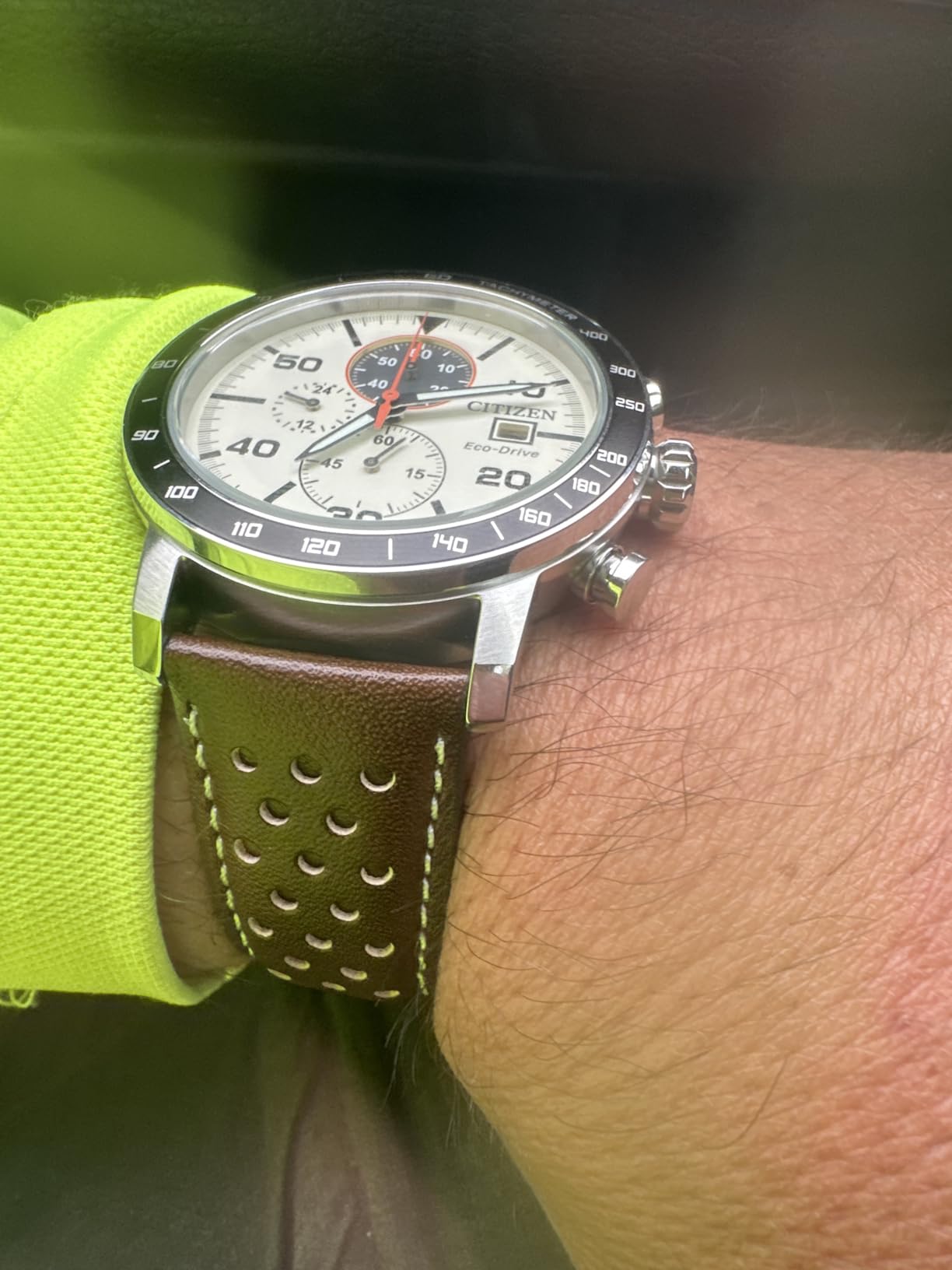 Citizen Men's Eco-Drive Weekender Brycen Chronograph Watch in Stainless Steel customer photo 1