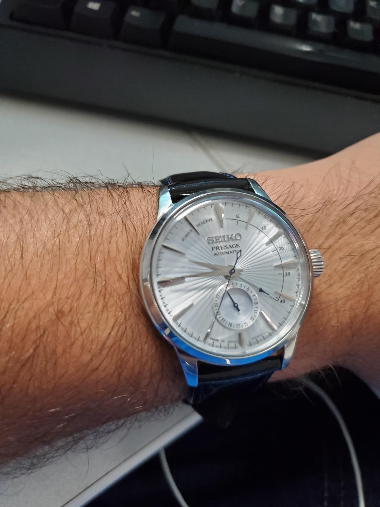 SEIKO PRESAGE Power Reserve Ice Blue Cocktail Time