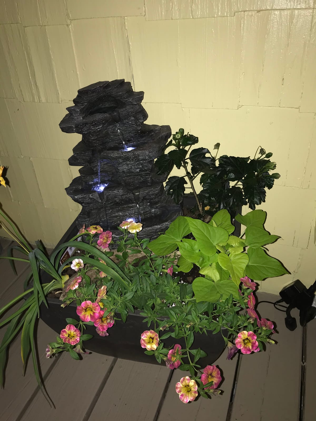 Pure Garden Tabletop Cascading Rock Waterfall Fountain with Lights, Gray customer photo 1