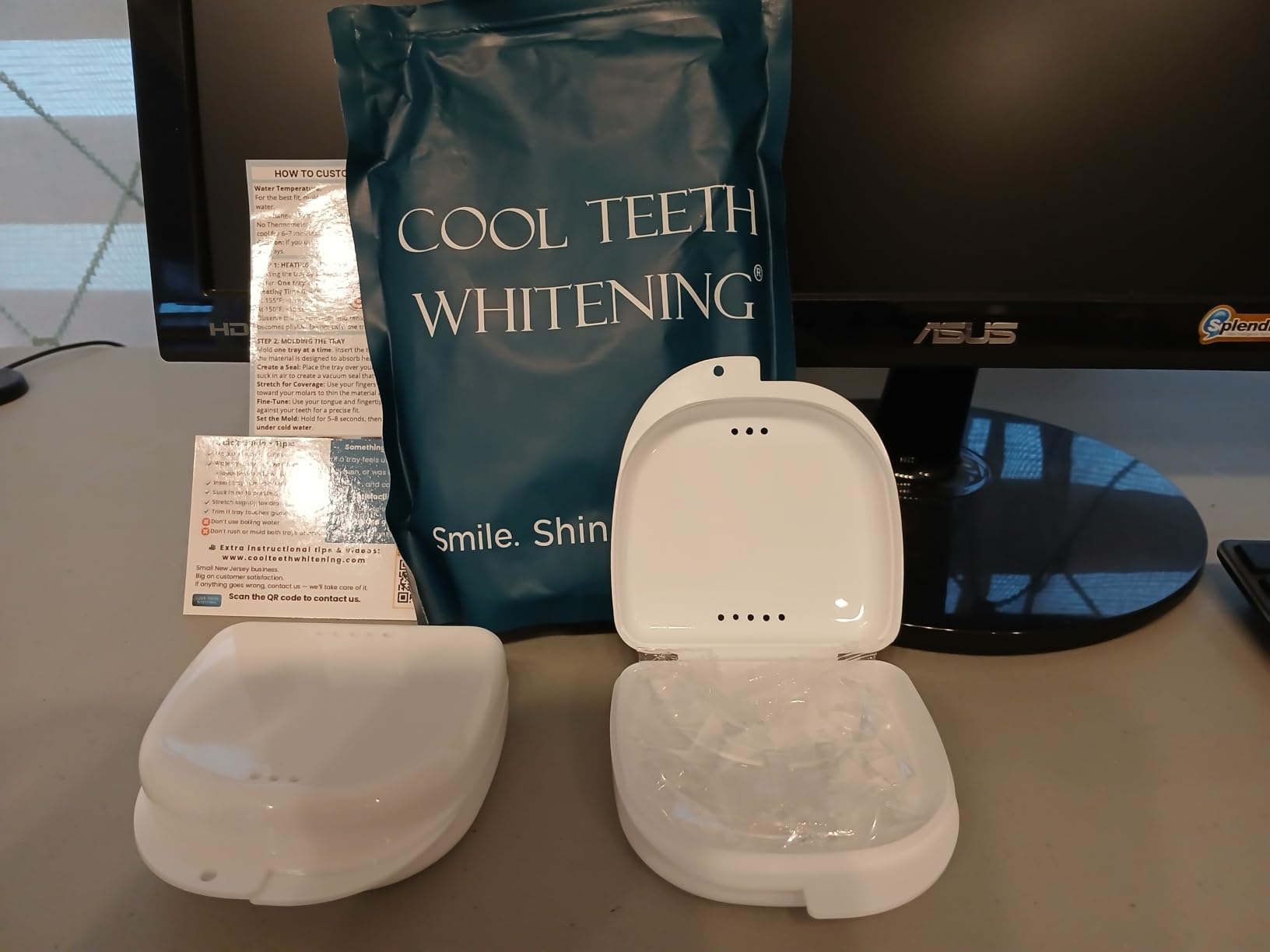 Teeth Whitening Trays for Gel 4 Pc Moldable Flexible Guards with 2 Cases customer photo 1
