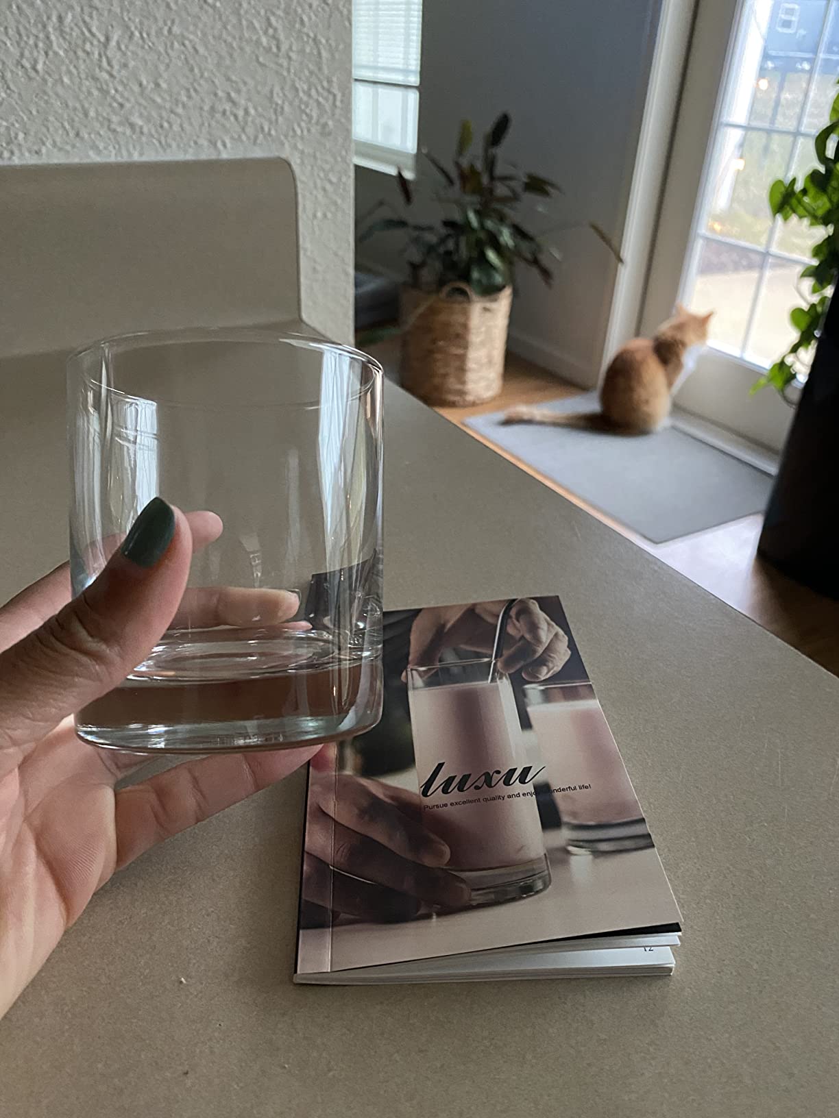 LUXU Whiskey Glasses,11 OZ Short Glass Tumbler,Lowball Glasses Set of 6 customer photo 2