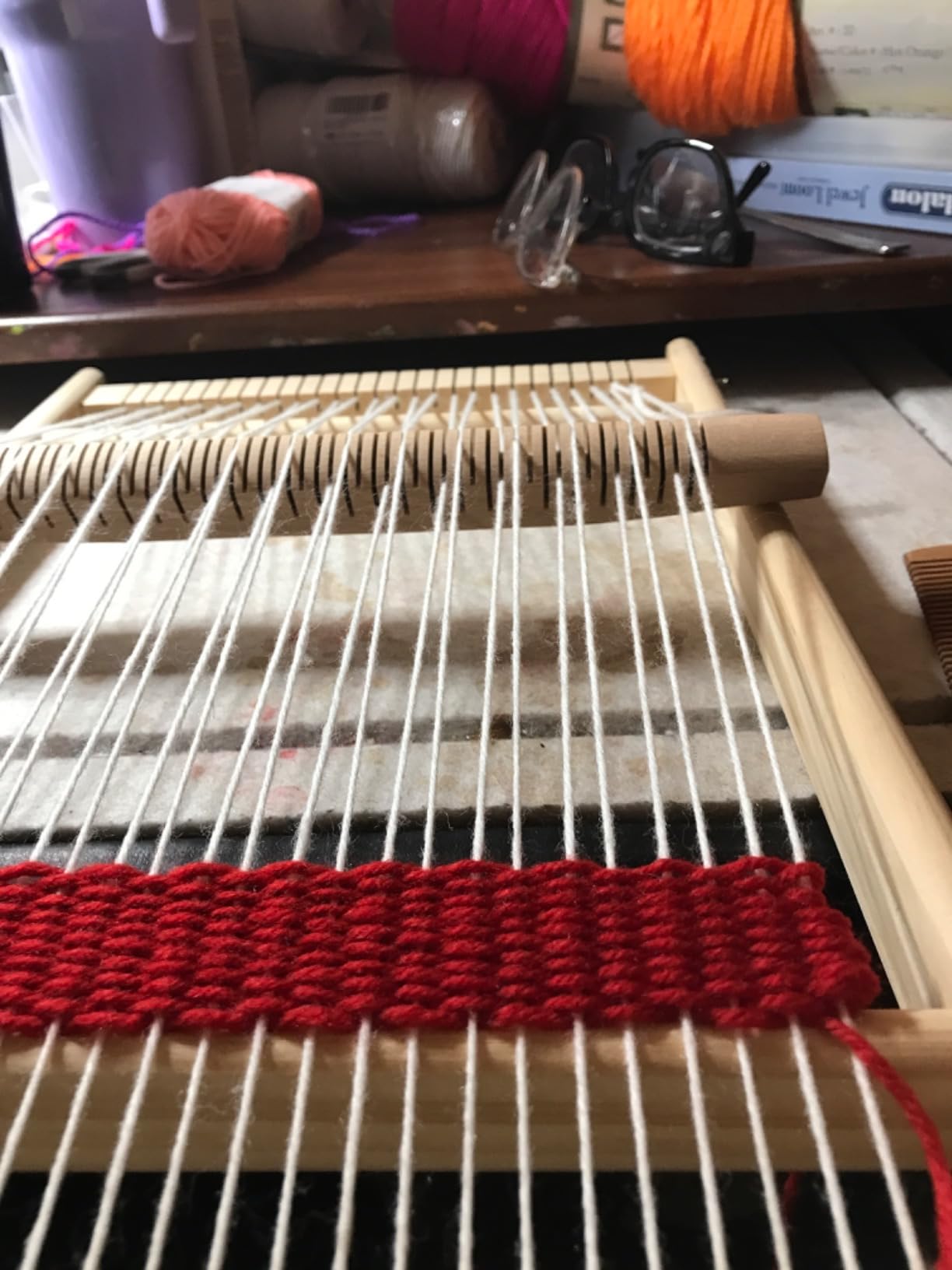 MIKIMIQI Wooden Multi-Craft Weaving Loom Large Frame 9.85 x 15.75 x 1.3inches to Handcraft for Kids customer photo 2