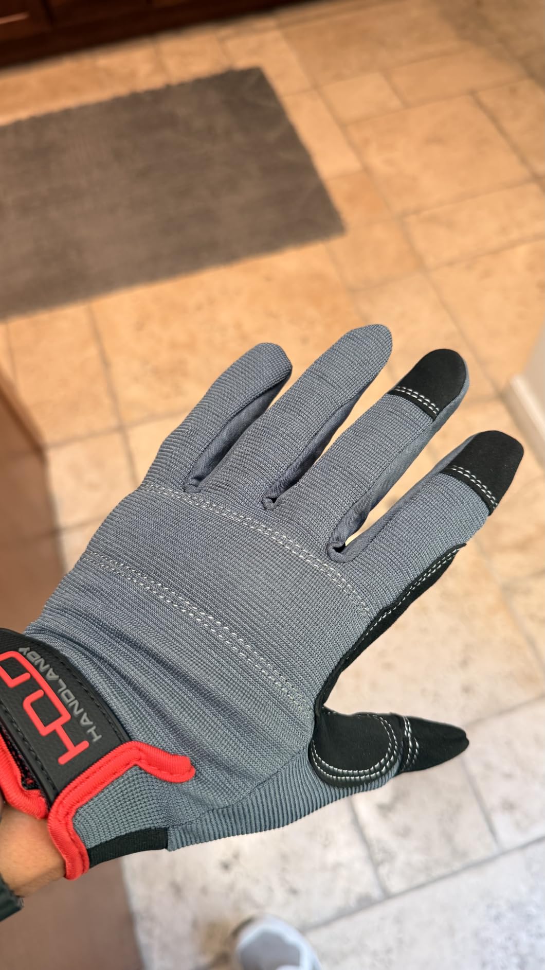 HANDLANDY Work Gloves for Men & Women, Utility Mechanic Working Gloves Touch Screen, Flexible Gardening Gloves for Yard customer photo 1