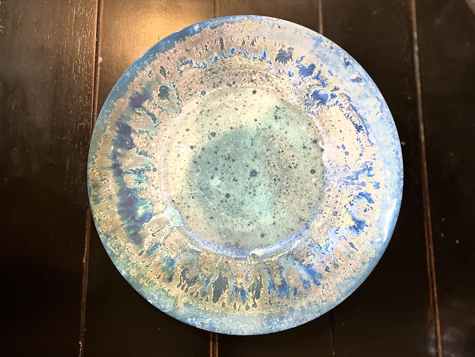 Radiance Teal 12pc Melamine Dinnerware Set – Service for 4 Plates and Bowls Set, Outdoor Dinnerware, Coastal Dishes, Unbreakable, Dishwasher Safe, Heavyweight Melamine, Rustic Look customer photo 2
