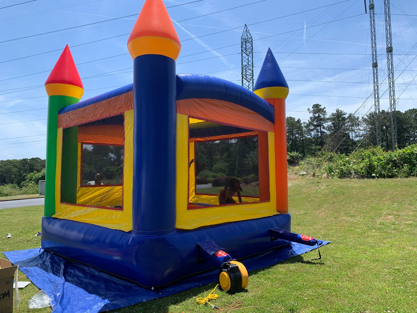 Pogo Bounce House Commercial Inflatable Jump Castle & Blower, Rainbow customer photo 2