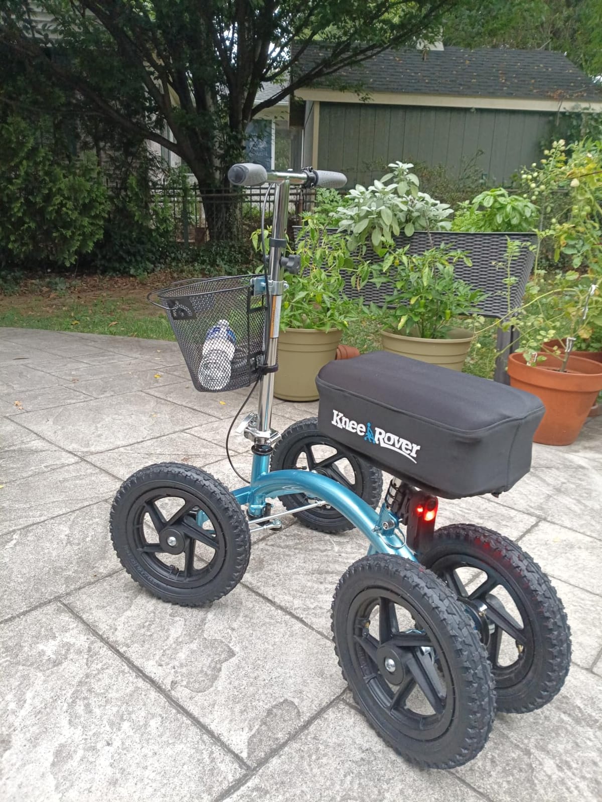 KneeRover Quad All Terrain Knee Scooter for Adults, Metallic Blue customer photo 2