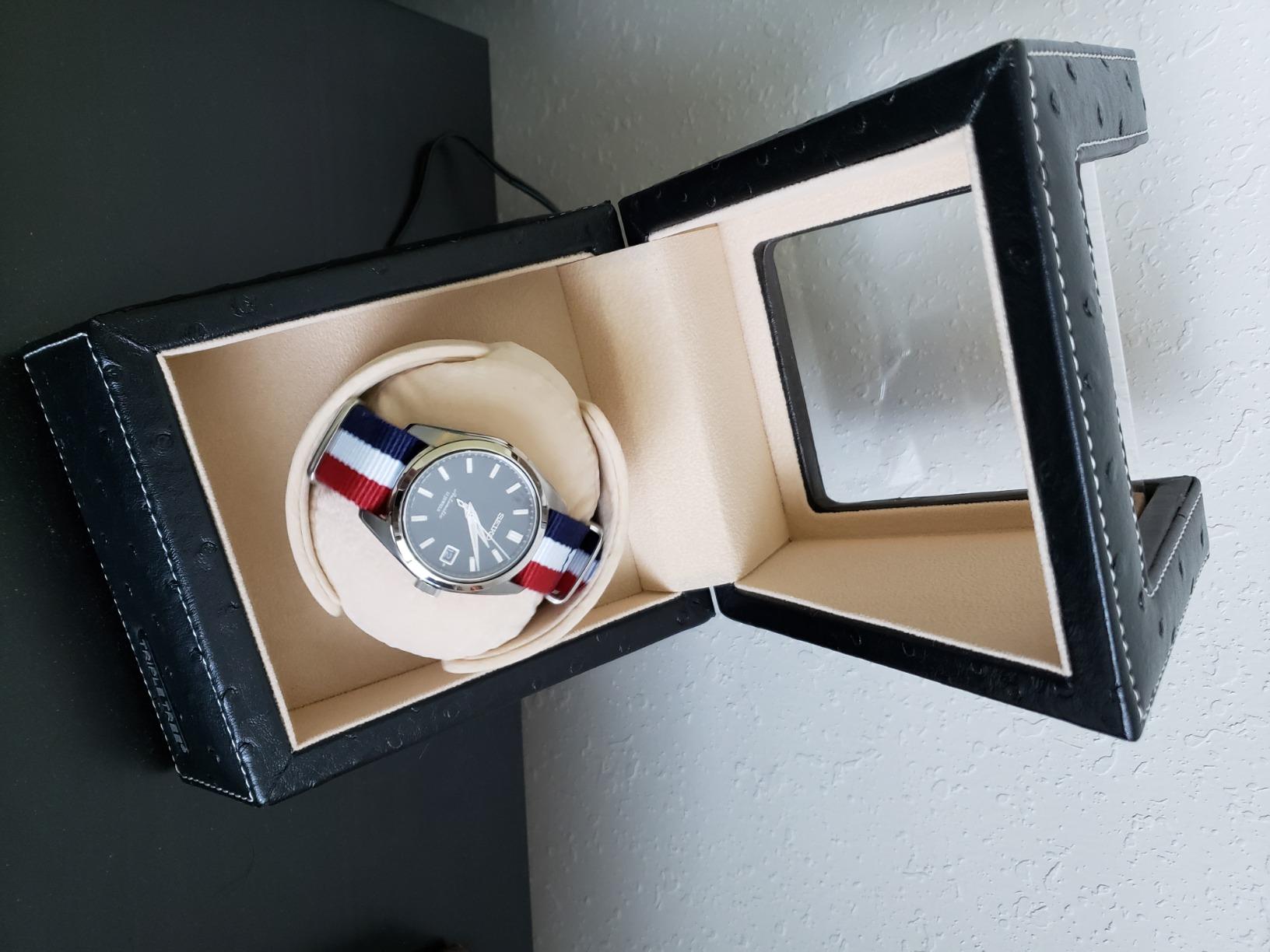 TRIPLE TREE Single Watch Winder for Automatic Watches, with Super Quiet Japanese Motor, 4 Rotation Mode Setting, Flexible Plush Pillow Fit Lady and Man Watches customer photo 2