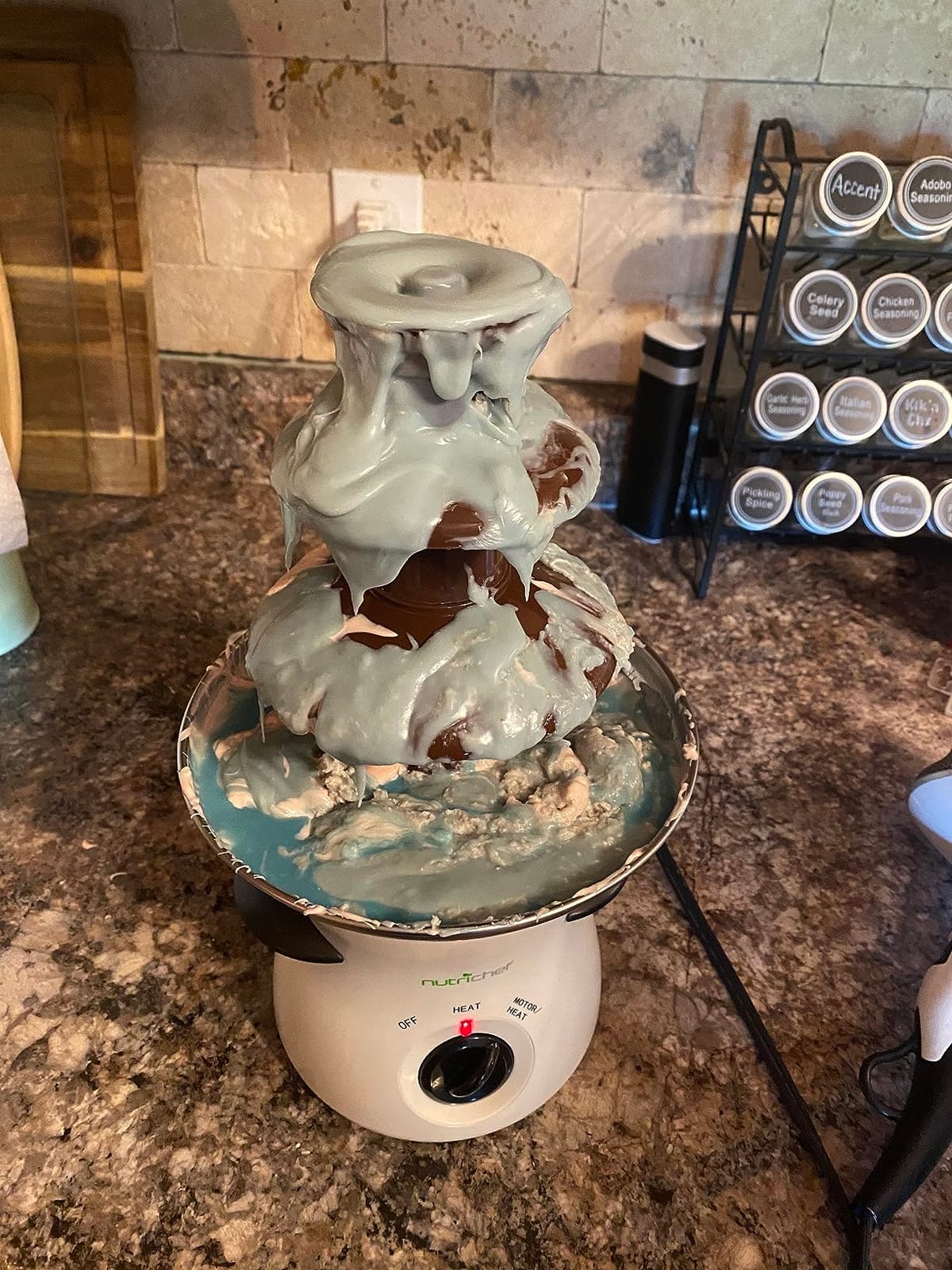 NutriChef Electric 3 Tier Chocolate Fondue Fountain | Countertop Chocolate Melter & Warmer Pot | Easy-to-Clean, Perfect for Dipping Strawberries, Marshmallows & Fruit | Pot Capacity 16 OZ customer photo 2
