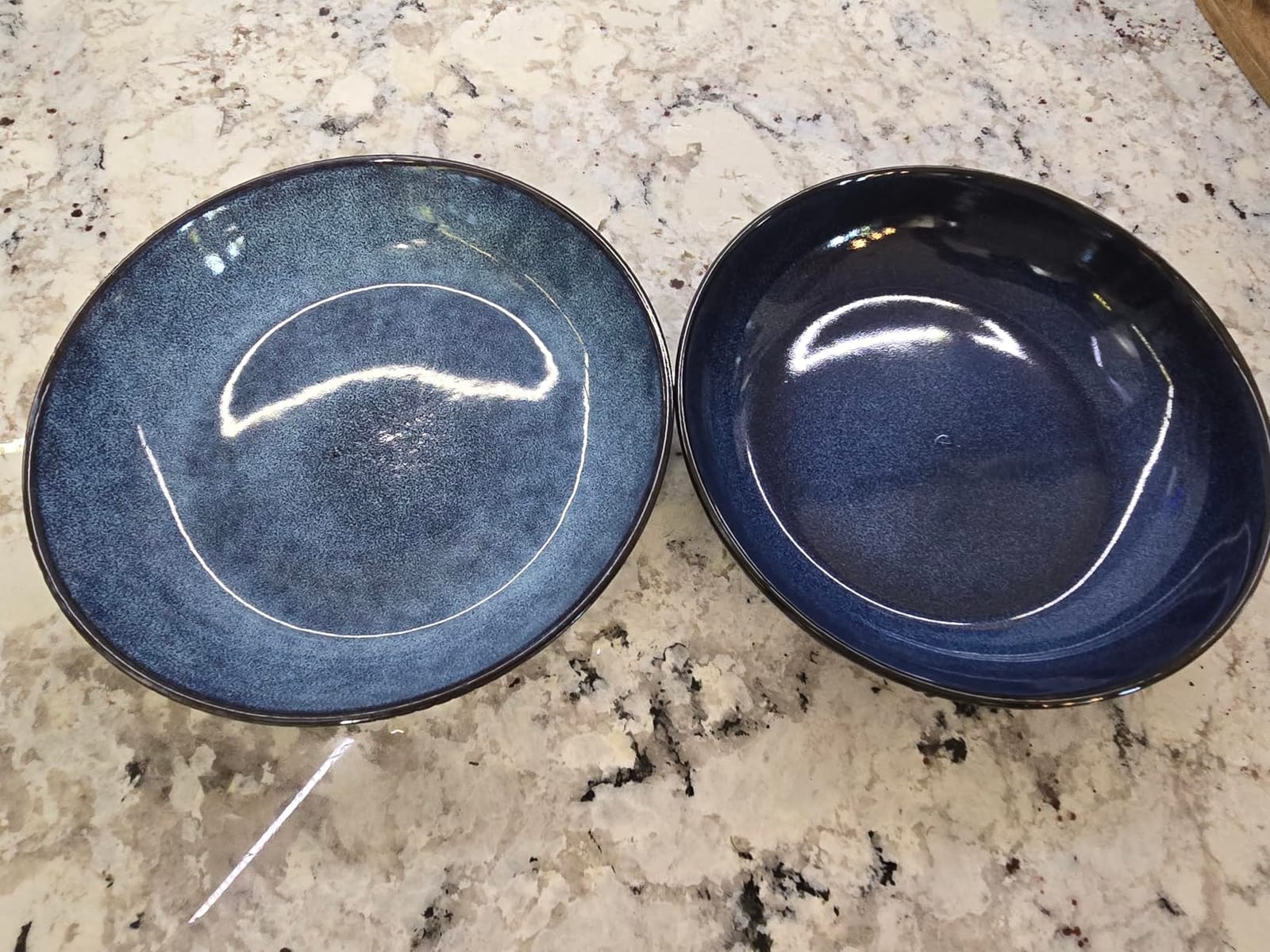 Gibson Elite Matisse 16-Piece Dinnerware Set – Double Bowl Reactive Glaze Cereamic Stoneware in Blue – Plates and Bowls Sets for 4, Microwave & Dishwasher Safe, Rustic Modern Design customer photo 2