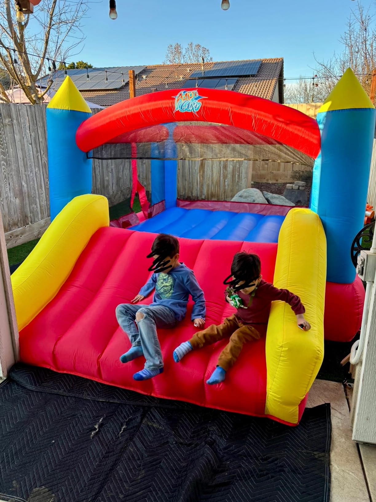 ACTION AIR [Updated Version] Bounce House, Inflatable Bouncer with Air Blower, Jumping Castle with Slide, Family Backyard Bouncy Castle, Durable Sewn with Extra Thick Material, Idea for Kids (C-9745) customer photo 2